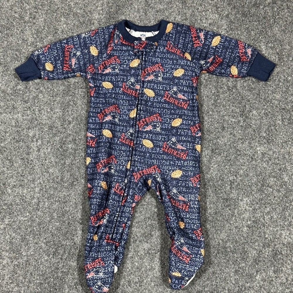 NFL 12 MonthToddler Sleepwear All Over Print Zip Up Coverall Pajamas Choose Team